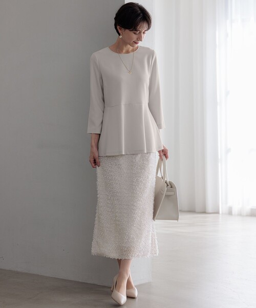 23区（ニジュウサンク） スカート 「洗える」ヘアリーカットジャカード