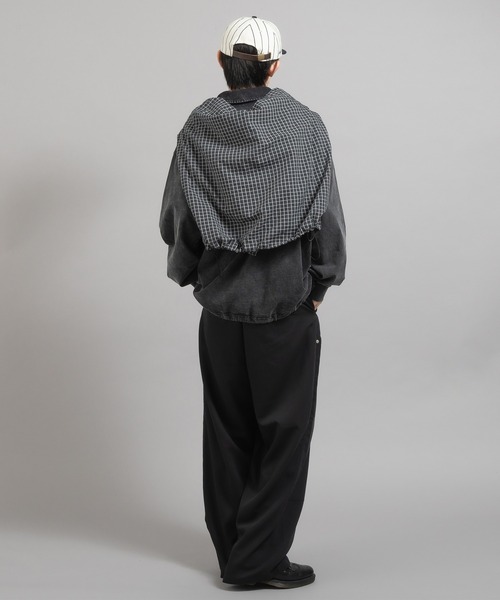 メンズ レトロ ウールタッチ チェック シャツ Perushu シャツ レトロチェック刺繍シャツ メンズ レディース
