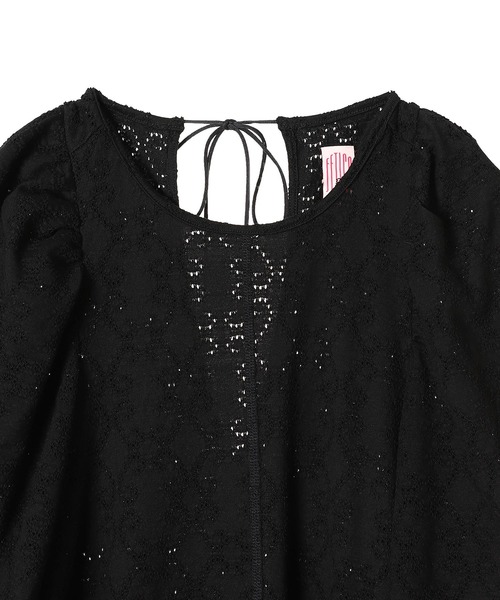 FETICO ドレス fetico LACE JACQUARD PUFF-SLEEVE DRESS FTC242