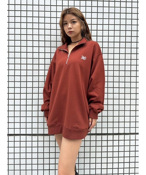 EGOIST（エゴイスト） トレーナー スウェット EGロゴ刺繍ハーフジップ