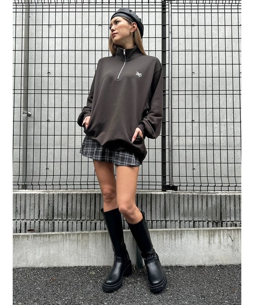 EGOIST（エゴイスト） トレーナー スウェット EGロゴ刺繍ハーフジップ