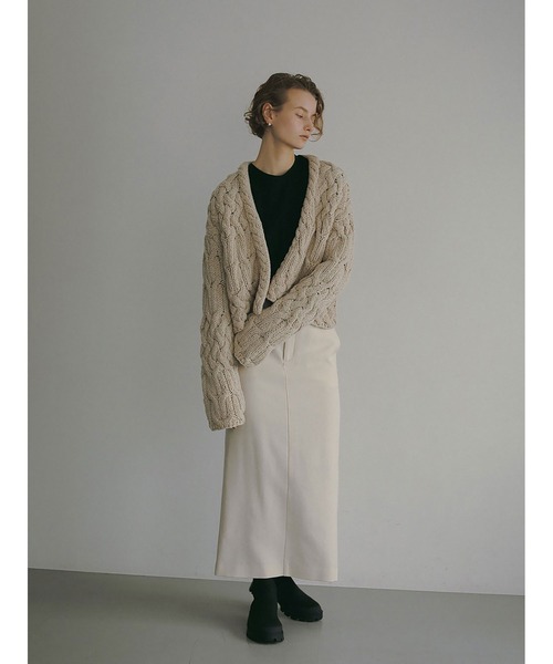 エトレ ベージュ ハンドニットカーディガン 未使用 HER. 2wayハンドニットカーディガン(F TOKYO ETRE │ トップス WHITE): OFF トップス