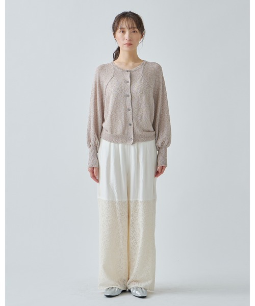 ニット セーター 「WHYTO. / ホワイト」 GLITTER KNIT CARDIGAN レディース WHYTO ニット セーター 「WHYTO. / ホワイト」 GLITTER KNIT