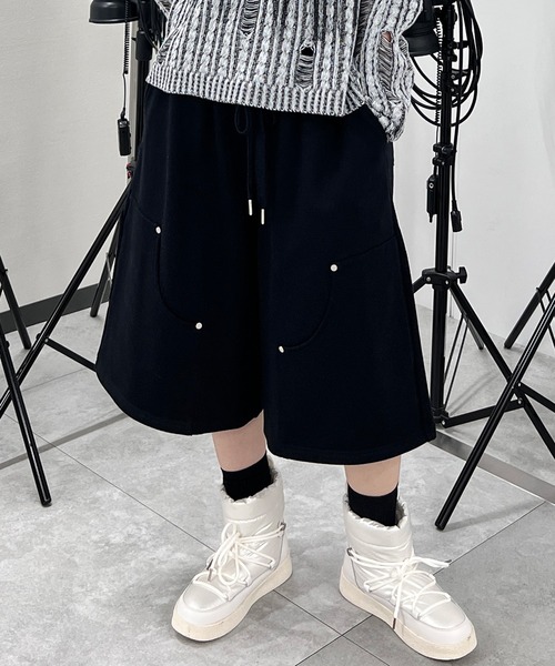 パンツ ダブルニースウェットハーフパンツ レディース メンズ
