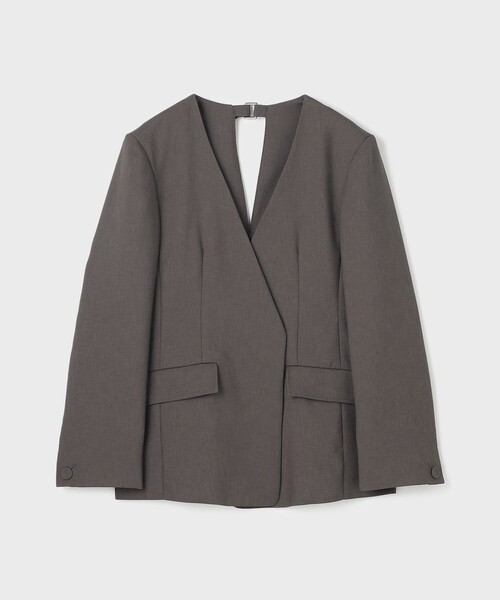 【美品】Diagramグレースコンチネンタル　ノカラージャケット／ベージュM バックシャンノーカラージャケット / GRACE CONTINENTAL | GRACE