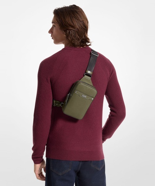 MICHAEL KORS OUTLET MENS レザー ロゴ スリングパック MICHAEL KORS ウエストポーチ COOPER レザー スリングパック