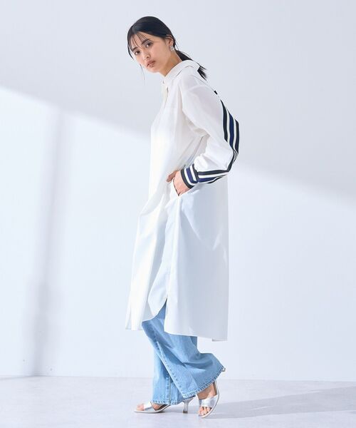 YECCA VECCA  バックプリーツデザインシャツワンピース YECCA VECCA シャツワンピース 「UVカット」2way袖バルーン