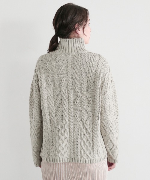 「mysty woman」 長袖ニット FREE ライトグリーン レディース_画像2