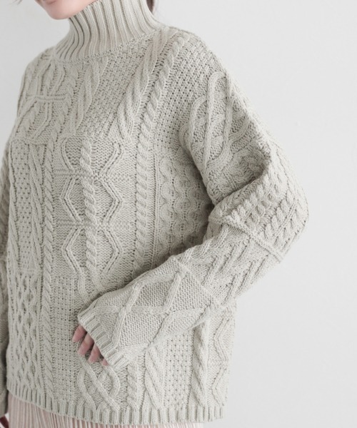 「mysty woman」 長袖ニット FREE ライトグリーン レディース_画像4