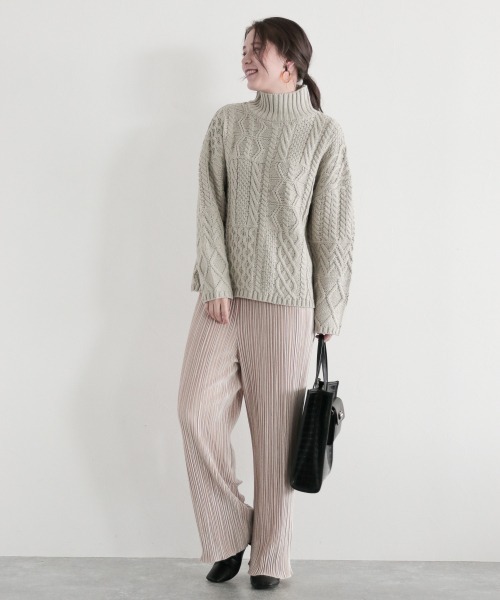 「mysty woman」 長袖ニット FREE ライトグリーン レディース_画像9