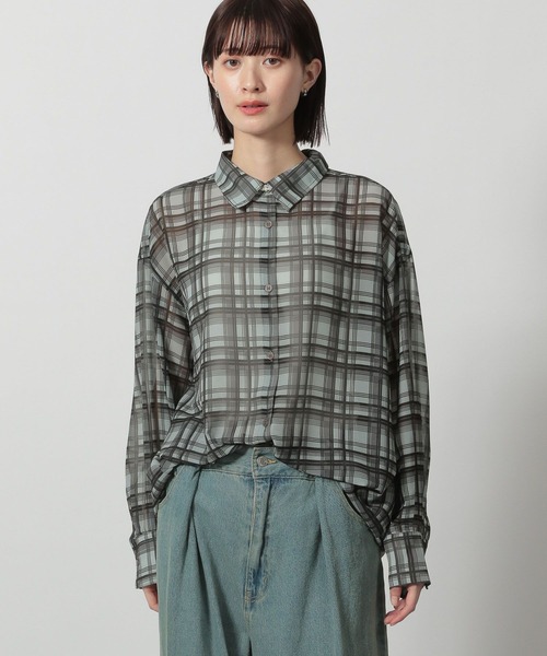 LAKOLE（ラコレ） ブラウス シャツ シアーチェックシャツ / 321614