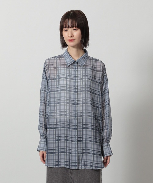 LAKOLE（ラコレ） ブラウス シャツ シアーチェックシャツ / 321614