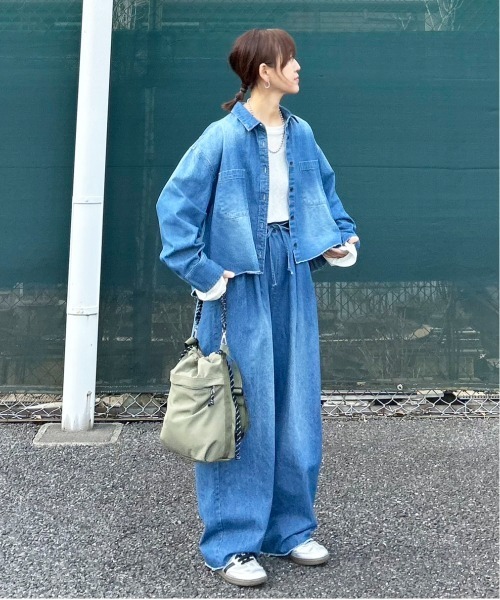 まめHOLIDAY 　デニムシャツ　デニムパンツ2本 notch. ジーンズ デニム デニムパンツ 「 notch. by KR 」タック