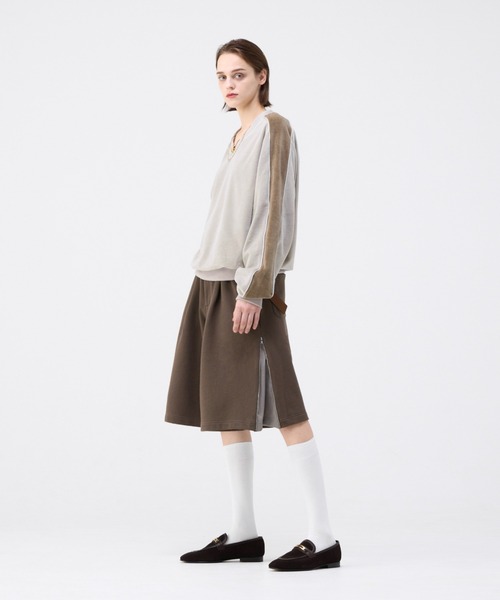soerte ハーフパンツ ワイドパンツ パンツ Side Zip Sweat Half Pants