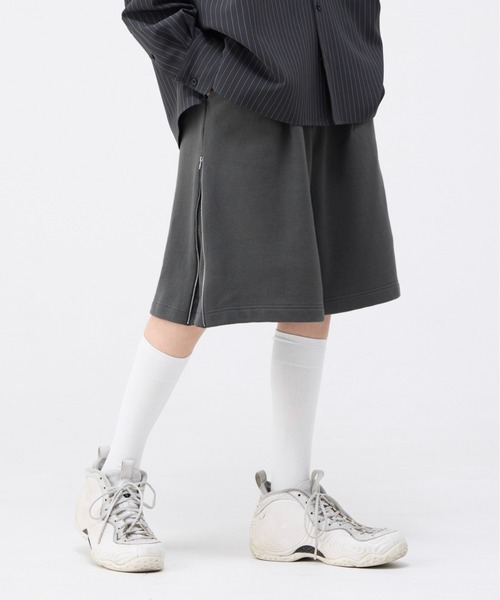 soerte パンツ SIDE ZIP SWEAT HALF PANTS/サイドジップ