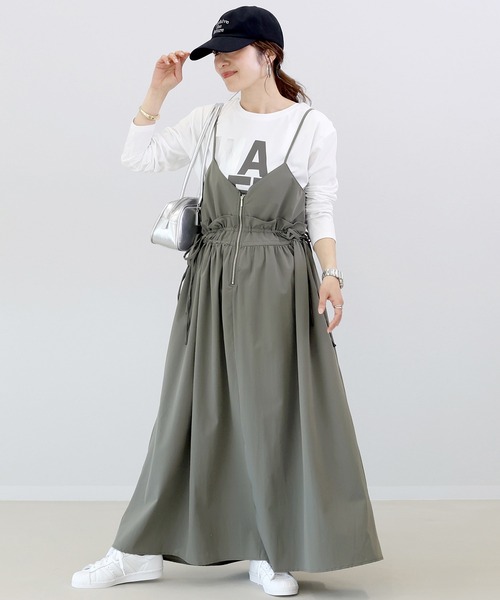 Aletta vita ワンピース フロントジップドロストキャミ
