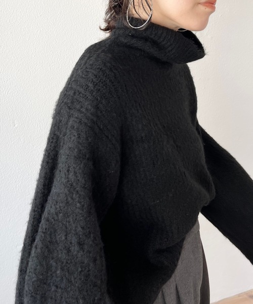 「wee9s」 タートルネックニット FREE オレンジ レディース_画像8