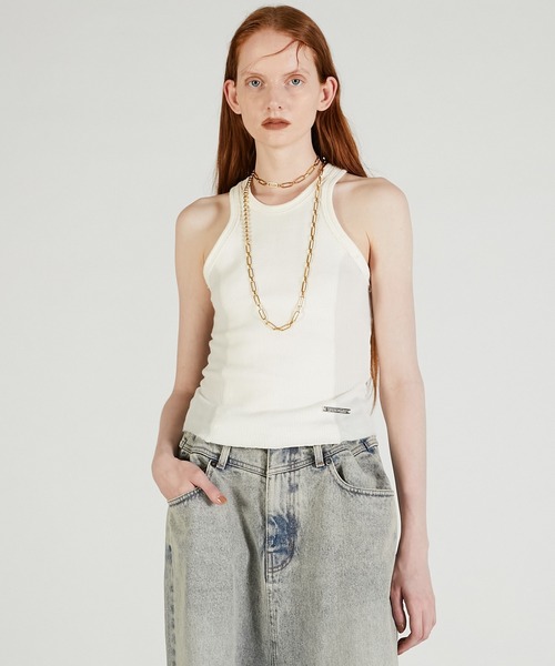 タンクトップ ノースリーブ サイドシアーダブルフェイスタンク / Side Sheer Double Face Tank レディース