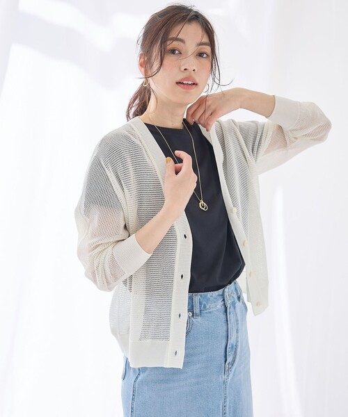 カーディガン 「meeny miny」「接触冷感／アンチピリング」ヨガインストラクター監修　美優Vカーディガン レディース meeny miny】【接触冷感／アンチピリング】ヨガインストラクター