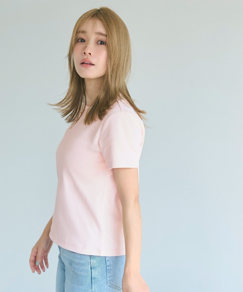 tシャツ 「Basic Color」ミニロゴ クルーネックTシャツ レディース coca tシャツ EASYTECHクルーネックTシャツ レディース