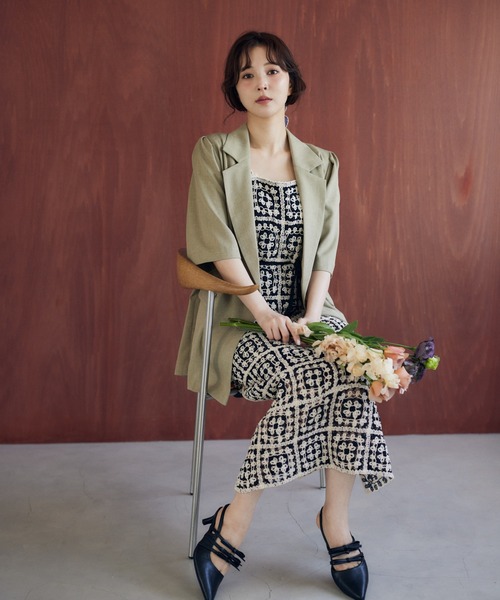 mysty woman｜クロシェロングノースリーブワンピース | Rakuten