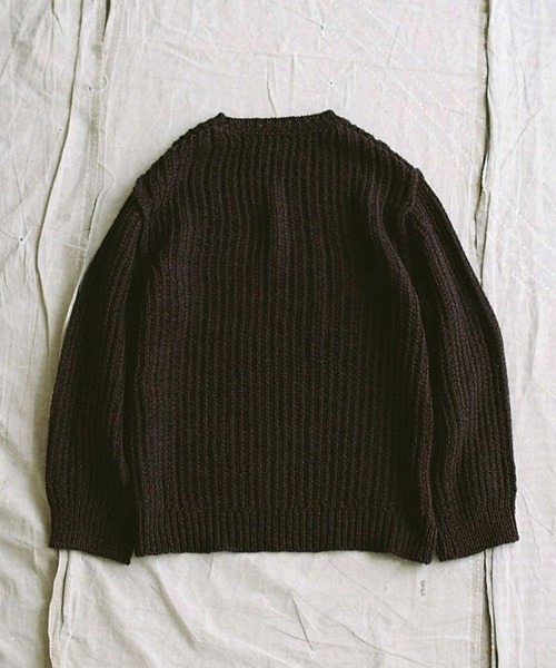 LIDnM 「LIDNM」 長袖ニット LARGE ブラウン メンズ : ZOZOTOWN