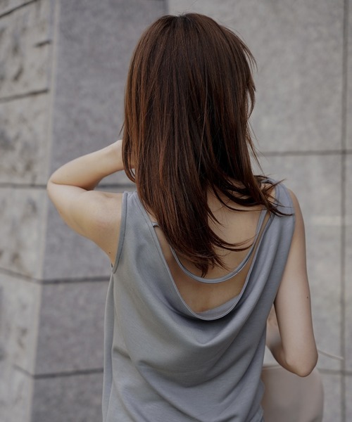KINO THE KEI tシャツ ダブルドレープ ストラップネック プル