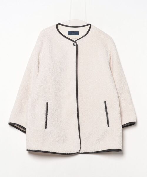 SHIPS（シップス） ノーカラーコート ONE SIZE ホワイト レディース