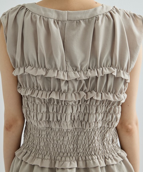 skin shirring sleeveless blouse トップス  ノースリーブ  シャーリングブラウス  杏色  美しいデコルテ  シルクブラウス  肩出しトップス  新作 楽天市場】SALE20%OFF TODAYFUL トゥデイフル Piping Shirring