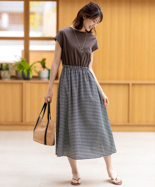 【最終値下げ】NOMAE　スパンコールチェックドッキングワンピース any SiS ワンピース チェックドッキング : ZOZOTOWN Yahoo!店