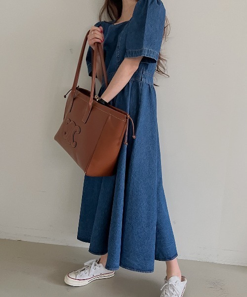 ☘️25新作 ♡ Aje アジュ 薄青デニムミニワンピース 新品♡　005 バイカラーシャツミニワンピース【期間限定価格】 | レディース