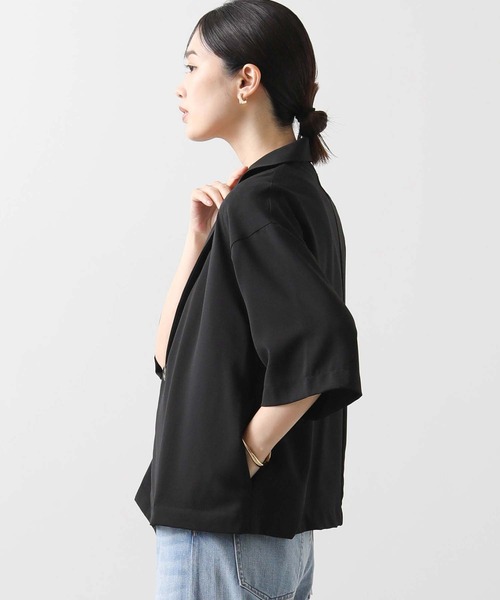 【美品】CLOCHE ブラック テーラードジャケット 透け感あり tiptop+pocket ティップトッププラスポケット / [新色登場