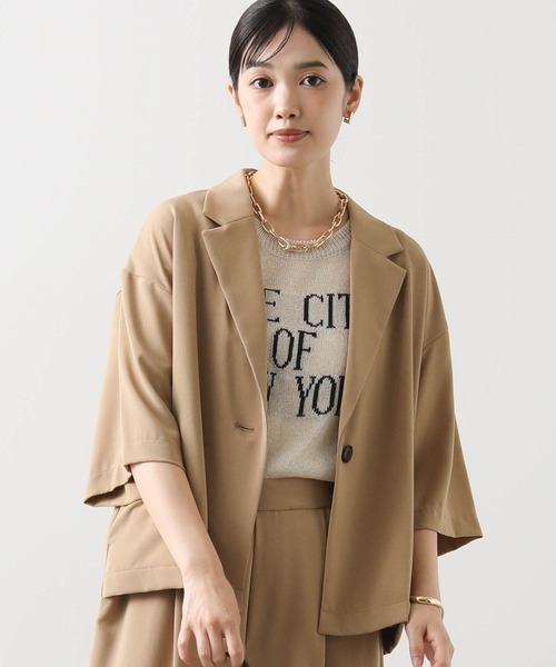 【関税込み】Chloe イエロー シルク テーラードジャケット アウトレット】2wayストレッチ ノーカラージャケット イエロー
