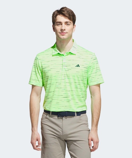 【adidas GOLF/アディダス】パワーグリッドプリント 半袖ポロシャツ・M adidas アディダス ポロシャツ 半袖 メンズ ゴルフウェア GOLF