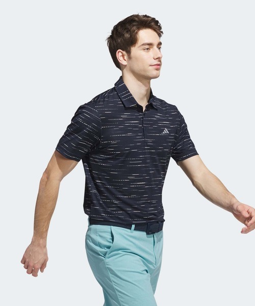 【adidas GOLF/アディダス】パワーグリッドプリント 半袖ポロシャツ・M adidas アディダス ポロシャツ 半袖 メンズ ゴルフウェア GOLF