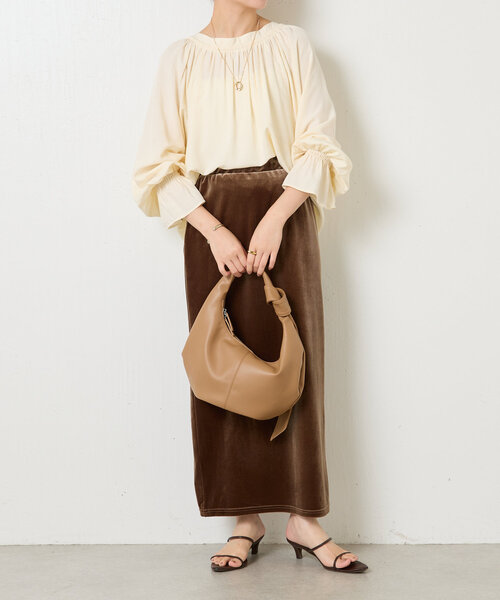 「COLLAGE GALLARDAGALANTE」 長袖ブラウス FREE ネイビー レディース COLLAGE GALLARDAGALANTE ブラウス シャツ ジャージ袖リブT