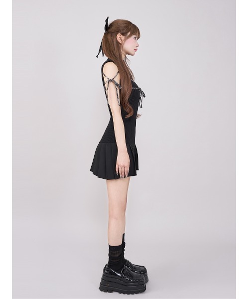 Darich ワンピース ドッキングレースアップミニワンピース