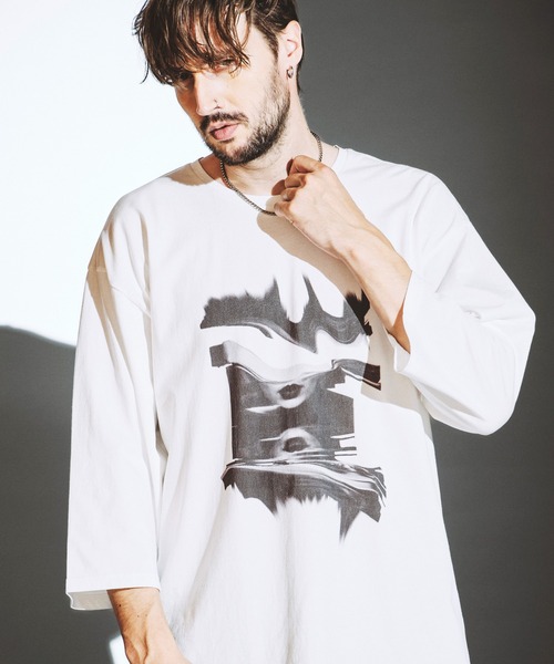 NO ID.（ノーアイディー） tシャツ 「NO ID.」Distortion Print 3/4