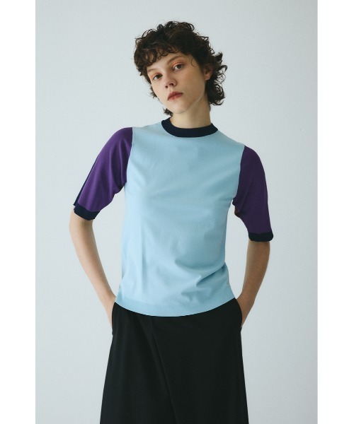 ニット セーター Color block knit tops　　カラーブロックニットトップス レディース