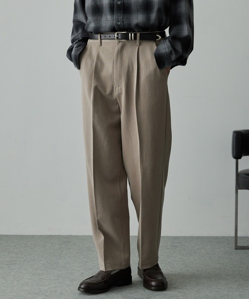 【ブルーグレー】【セットアップ対応】TRストレッチ ツイル ストレートパンツ セットアップ対応】TRストレッチツイル スーツ地 Vネックカーディガン