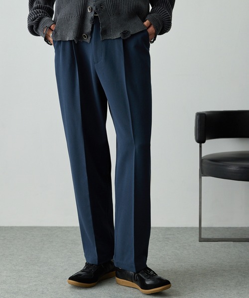 【ブルーグレー】【セットアップ対応】TRストレッチ ツイル ストレートパンツ EMMA CLOTHES（エマクローズ）の「【セットアップ対応】TRストレッチ