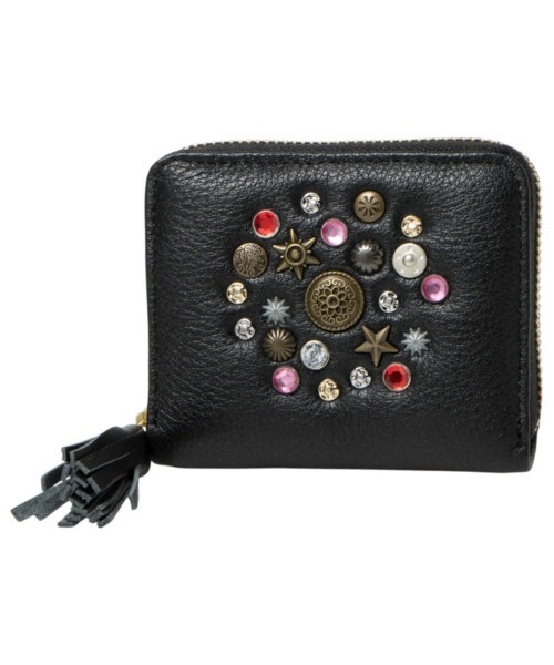 財布 perche ペルケ マルチスタッズ ジャバラカードウォレット