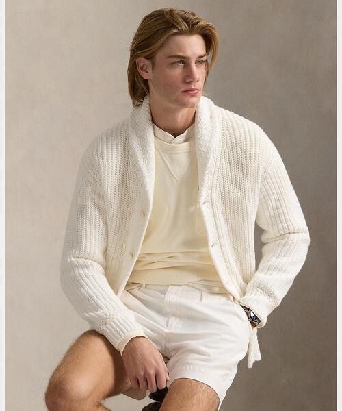 POLO RALPH LAUREN カーディガン リネンコットン ショールカラー
