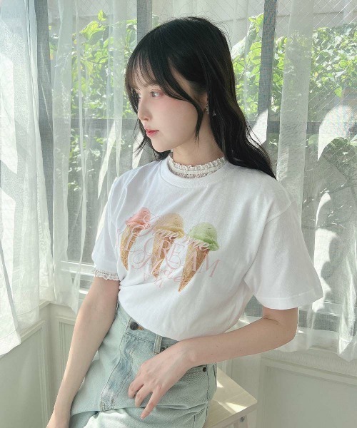 F i.n.t（フィント） tシャツ トリプルアイスクリームプリントTシャツ