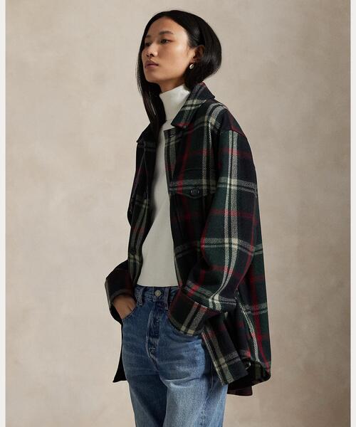 【値下げしました】LAUREN RALPH LAUREN チェック柄ジャケット POLO RALPH LAUREN カバーオール チェック ウールブレンド