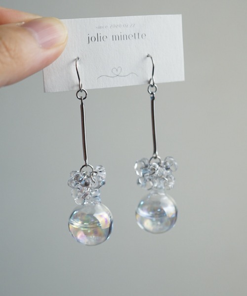 CERCA ピアス jolie minette/お水入り ガラスドーム キラキラ フック