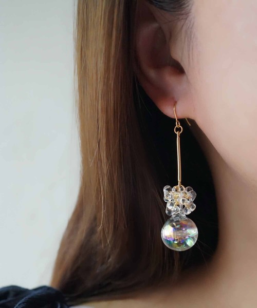 CERCA アレルギー対応 ピアス jolie minette/お水入り ガラスドーム