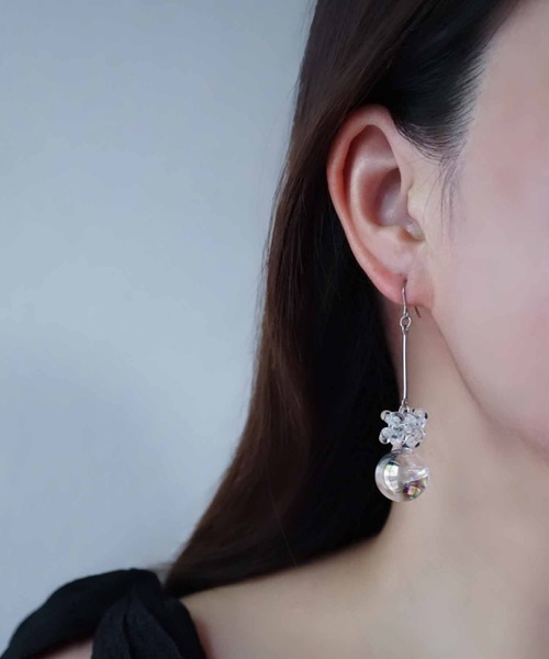 CERCA ピアス jolie minette/お水入り ガラスドーム キラキラ フック