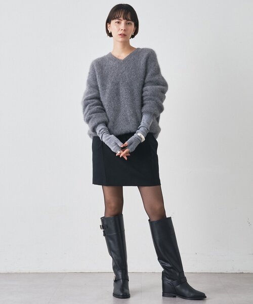 【ほぼ未使用✨】Whim Gazette ふんわり　タヌキ100% ファーニット 極美品 Whim Gazette ラクーン タヌキ100% ファーニット グレー - メルカリ