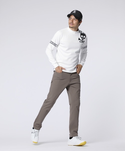 サイコバニー ゴルフ未使用品セットモックネックウインドブレーカースエット地パンツ Psycho Bunny（サイコバニー） tシャツ 「GOLF」ラインスリーブロゴ